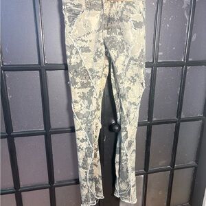 In Action Camo Stacked Skinny Flare Jeans Novamen W 30